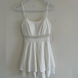 White Ruffled Flowy Dress